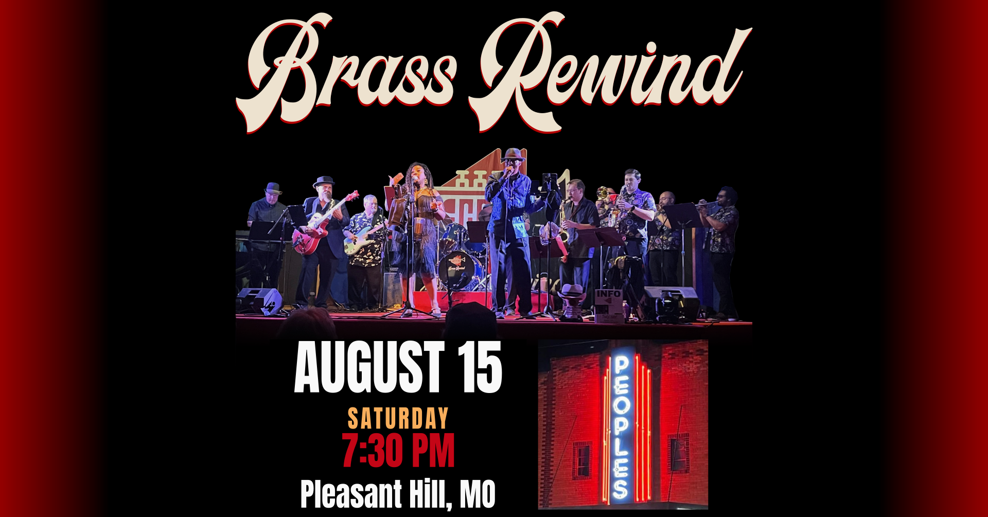 Brass Rewind at Peoples Theater in Pleasant Hill, MO - August 15, 2026 at 7:30pm